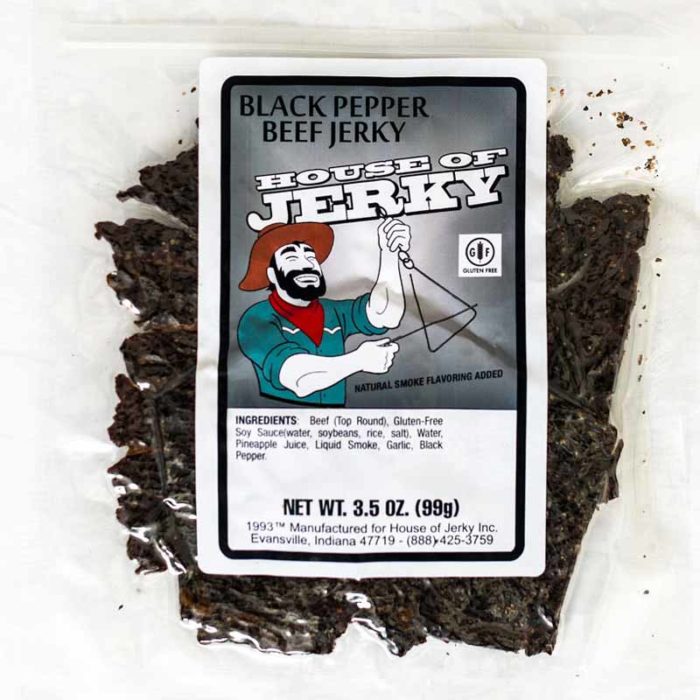 bag of black pepper beef jerky