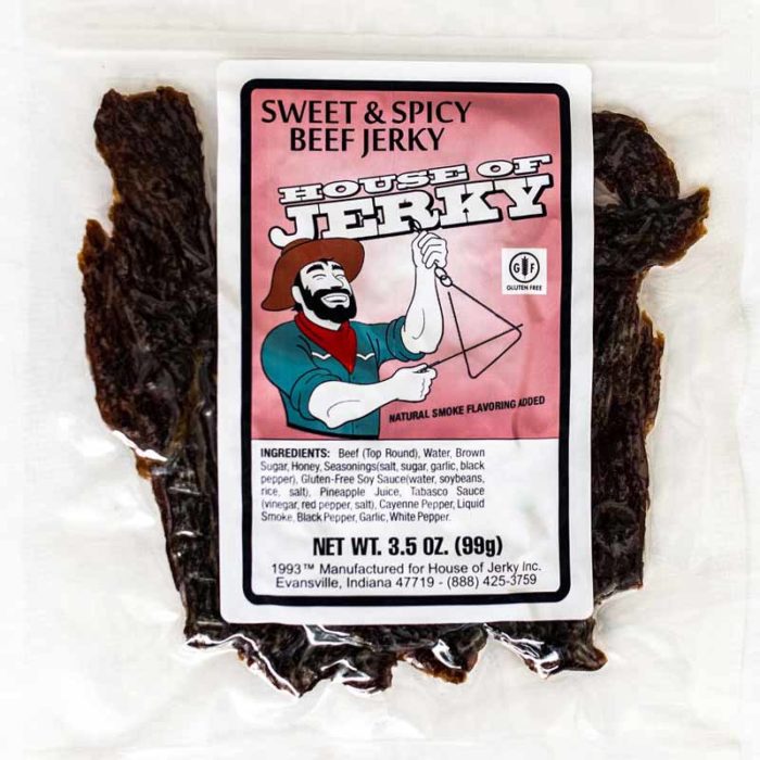 bag of sweet & spicy beef jerky