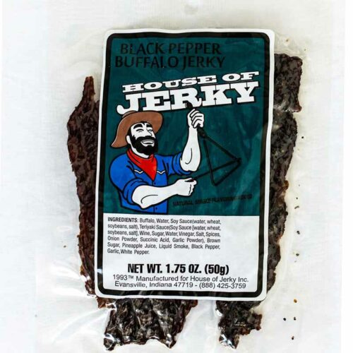bag of black pepper buffalo jerky