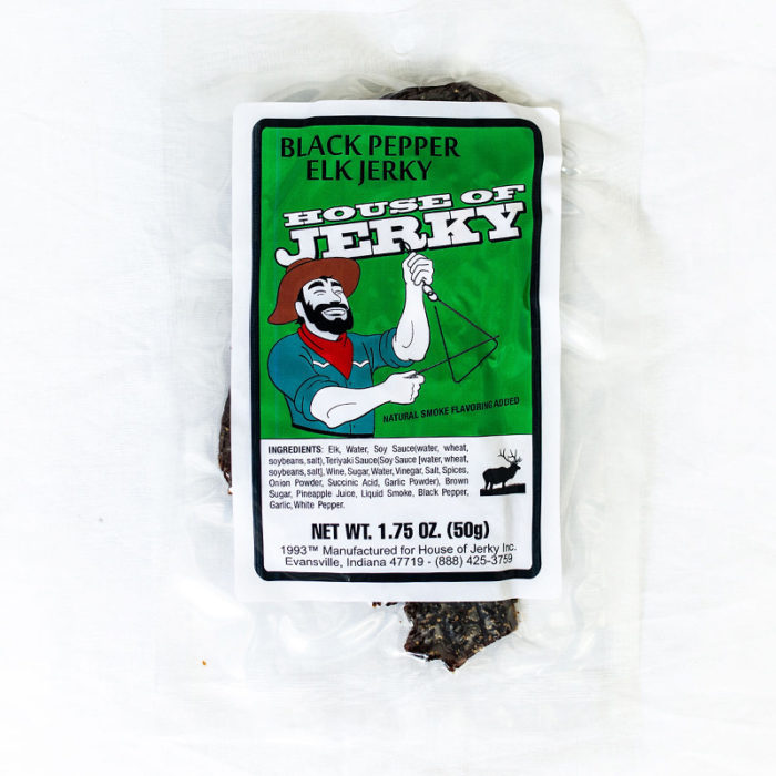 bag of black pepper elk jerky