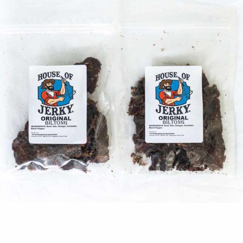 two bags of original biltong jerky