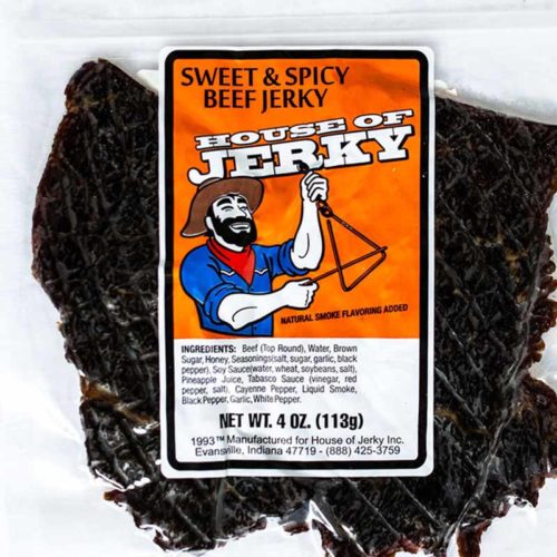 bag of sweet & spicy beef jerky