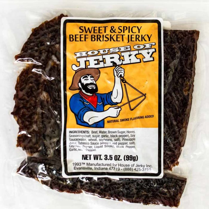 bag of sweet & spicy beef brisket jerky