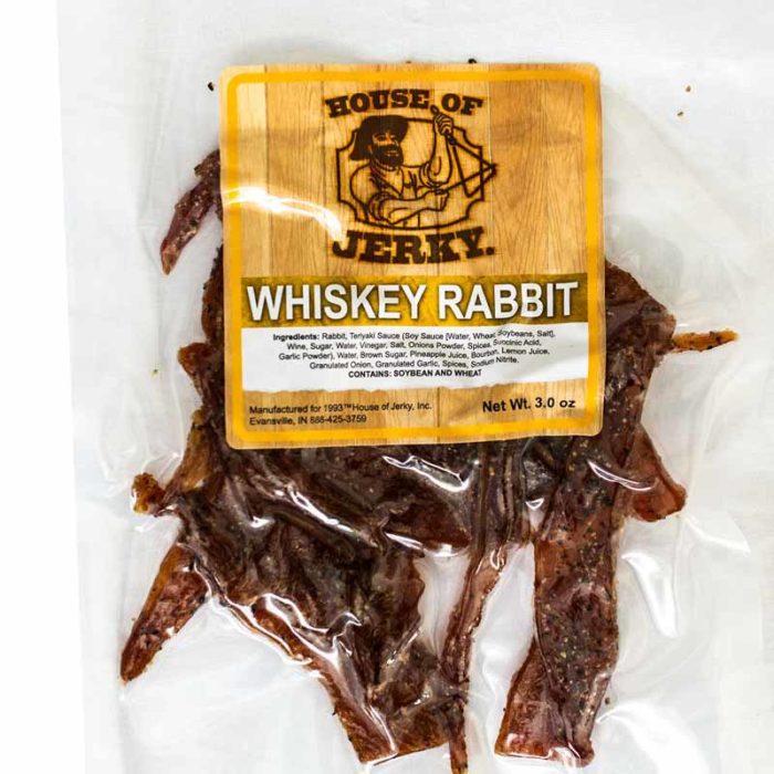 bag of whiskey rabbit jerky