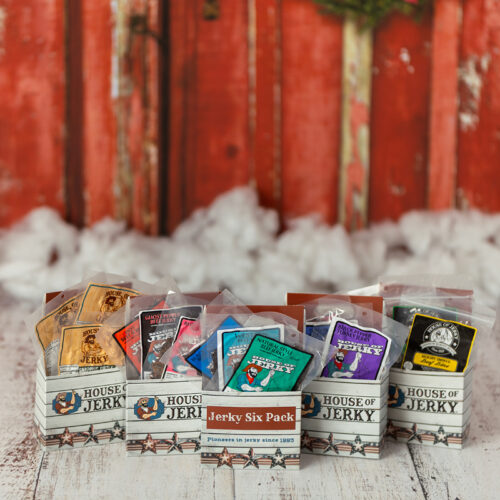 5 different variations of house of jerky 6-packs