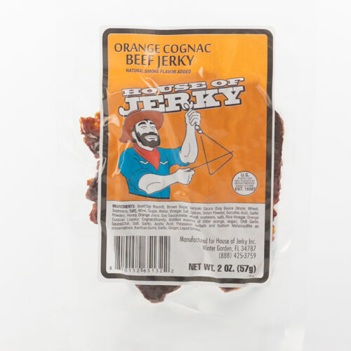 2oz bag of orange cognac beef jerky